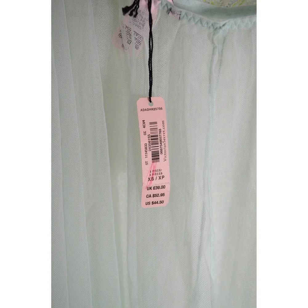 NWT Victoria's Secret Chemise / Lingerie Mint Green, Sheer, Lace, Size XS
